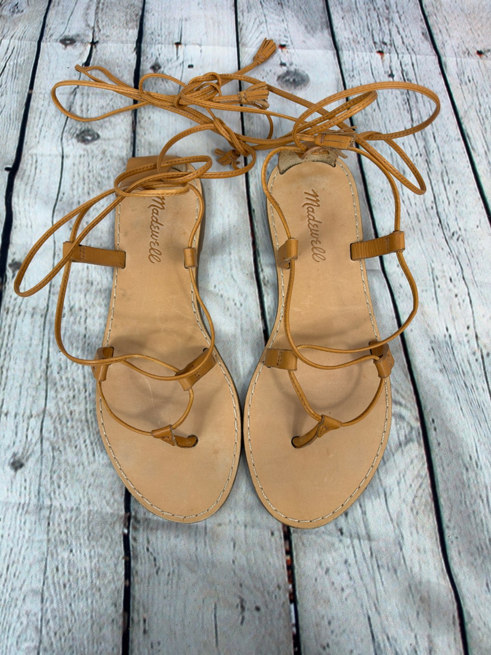 Madewell boardwalk leather gladiator sandals size 6
